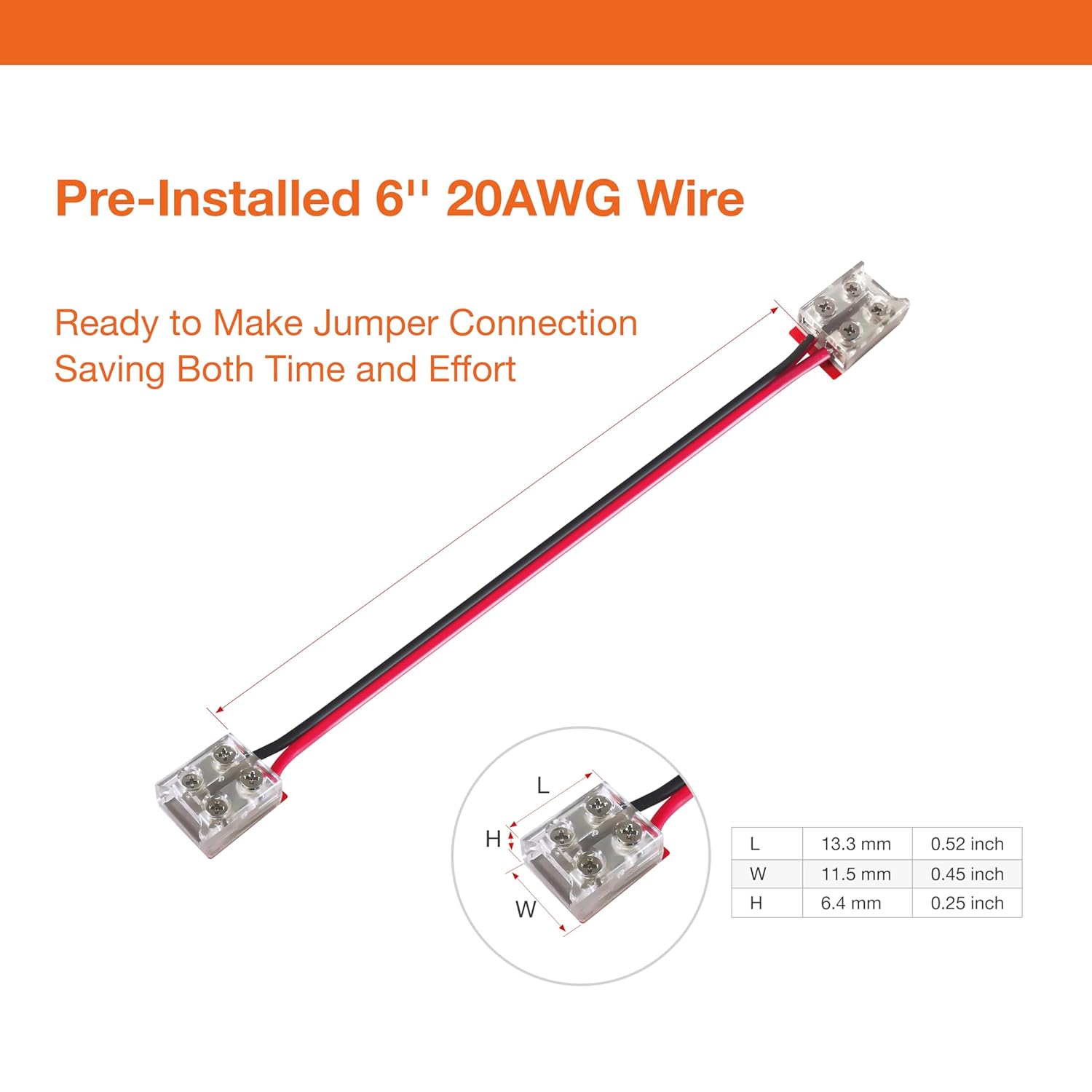 2-Pin Solderless Jumper Connectors for 8mm LED Strip Lights