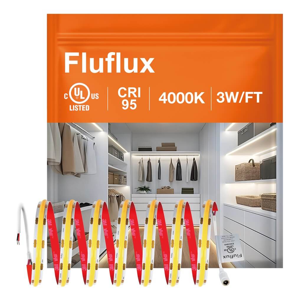 3W/ft Wave Series 24V COB LED Strip Light, Single Color (UL-Listed) 16.4ft [IP-20]
